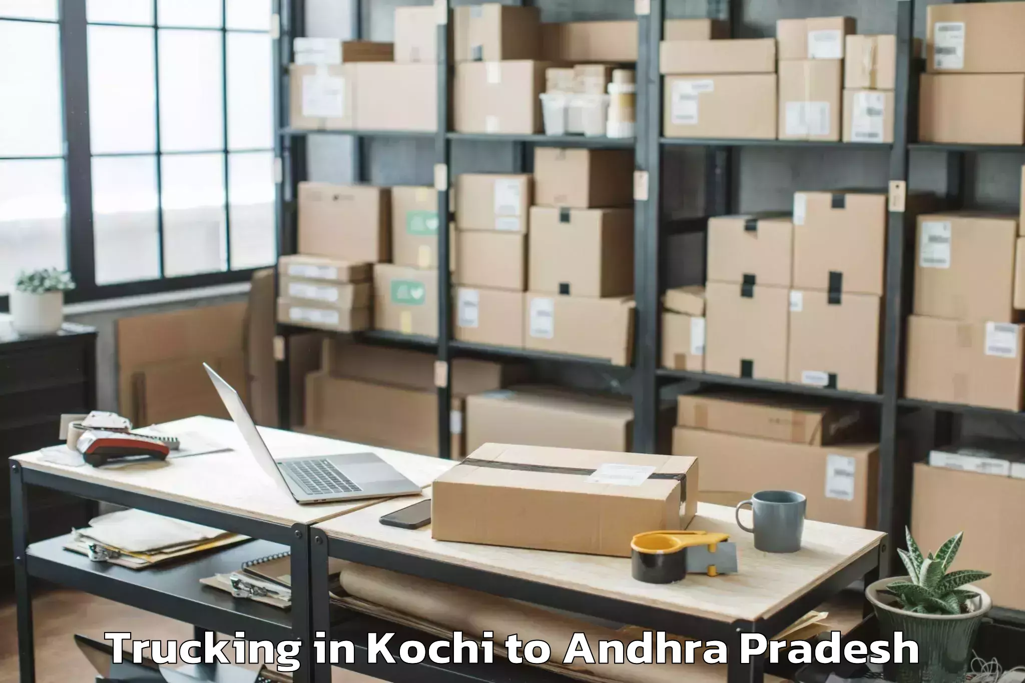 Top Kochi to Peddvaduguru Trucking Available